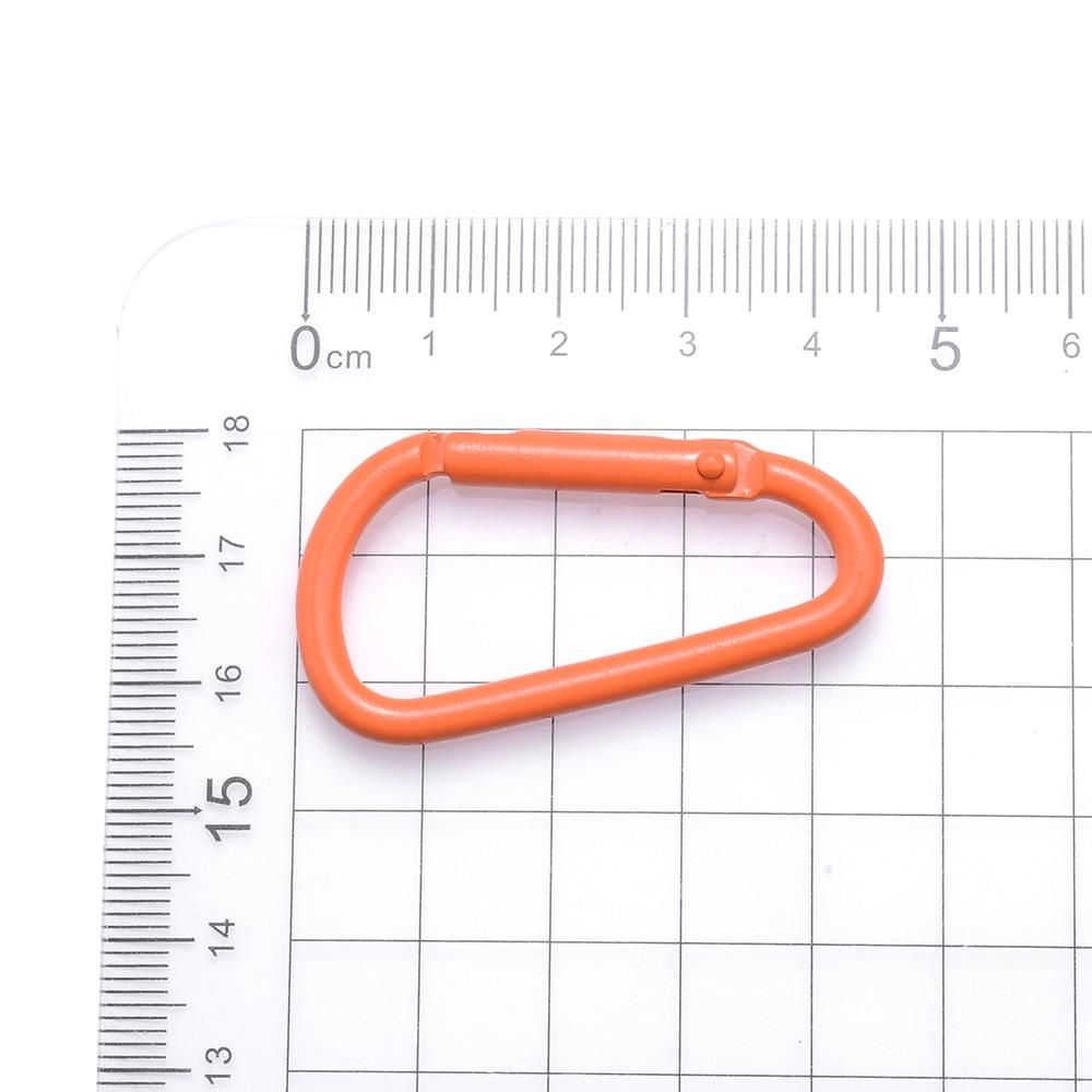 iYOE 5pcs/Lot 45x24mm Mix D Carabiner Hook Colorful Alloy Keychain Clip Hooks For Making Jewelry Key Ring Connector DIY Findings