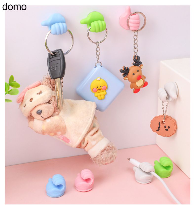 Ins Super Hot Cute Multi-purpose Data Line Kitchen Garden Bedroom Hook (10 Pieces Of Mixed Color)