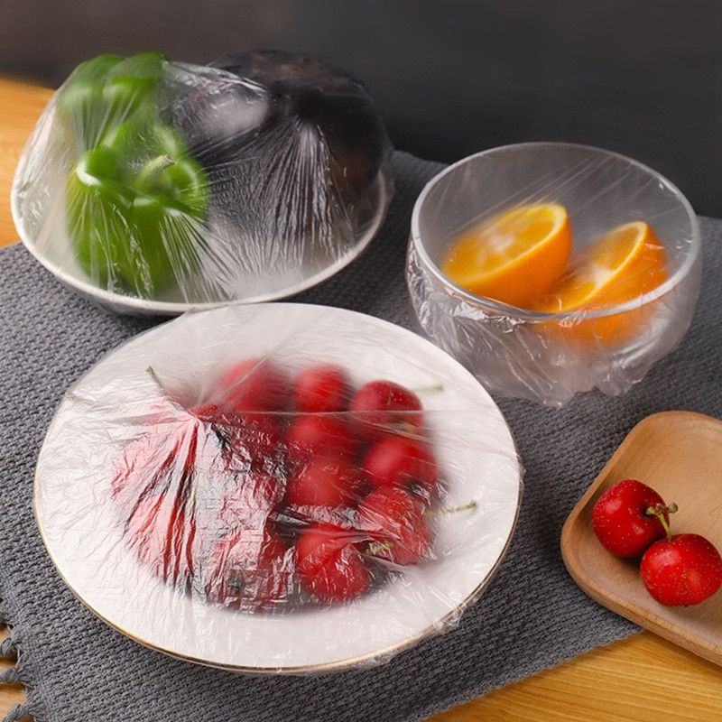 100PCS Disposable Food Cover Elastic Plastic Covers For Dishe Wrap Clings Film Dish Plate-100PCS