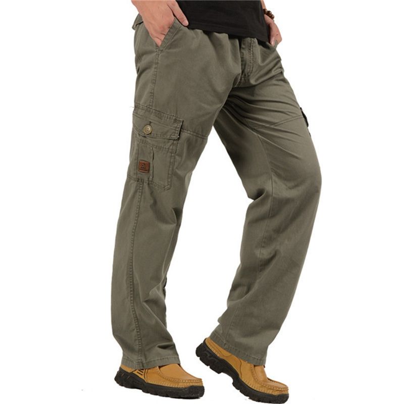 Cargo PantsSports Mountain Bike Trousers Thin Military Style Cotton Large Size For Men Green A