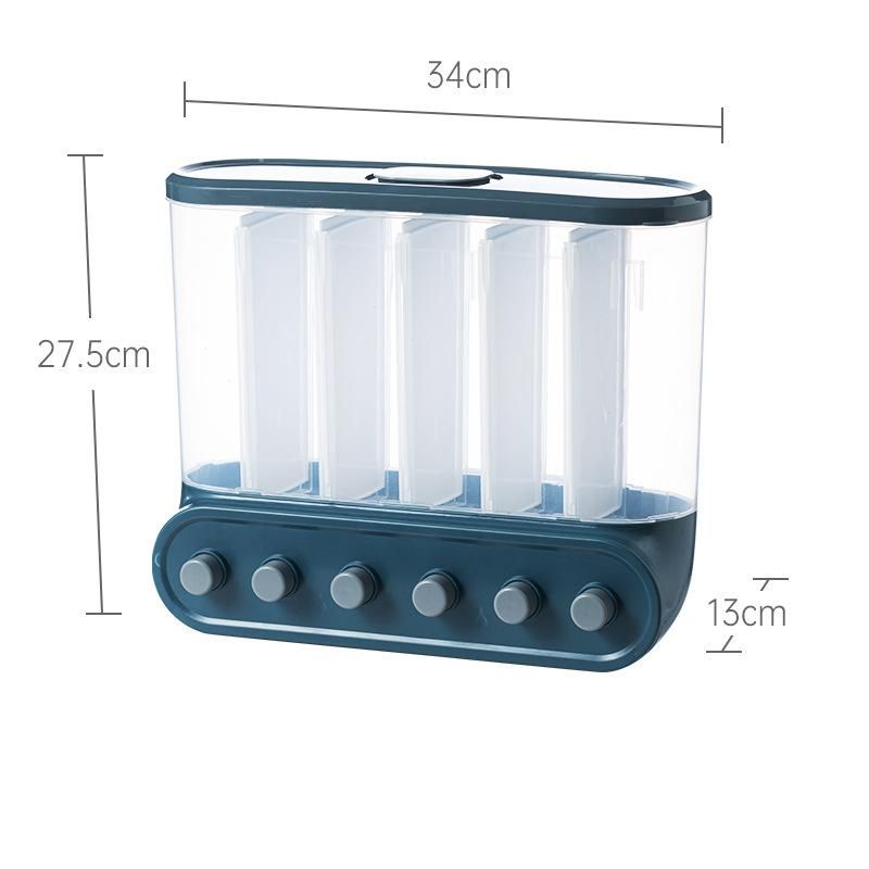 2/4/6L Food Grains Storage Box Tank Sealed Moisture Proof Rice Buckets Wall Mounted Organizer Kitchen Bulk Clified Container
