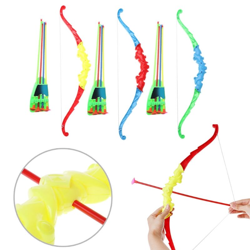 Outdoor Sports Archery Toy Bow With 4Pcs Soft Arrows Kids Toy Game Activity