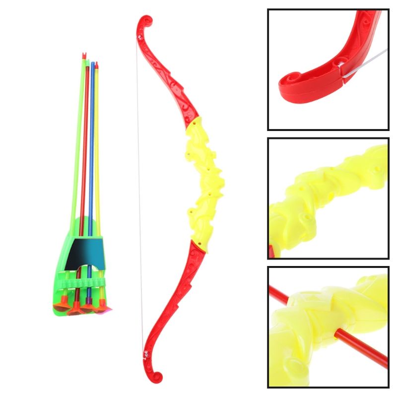 Outdoor Sports Archery Toy Bow With 4Pcs Soft Arrows Kids Toy Game Activity