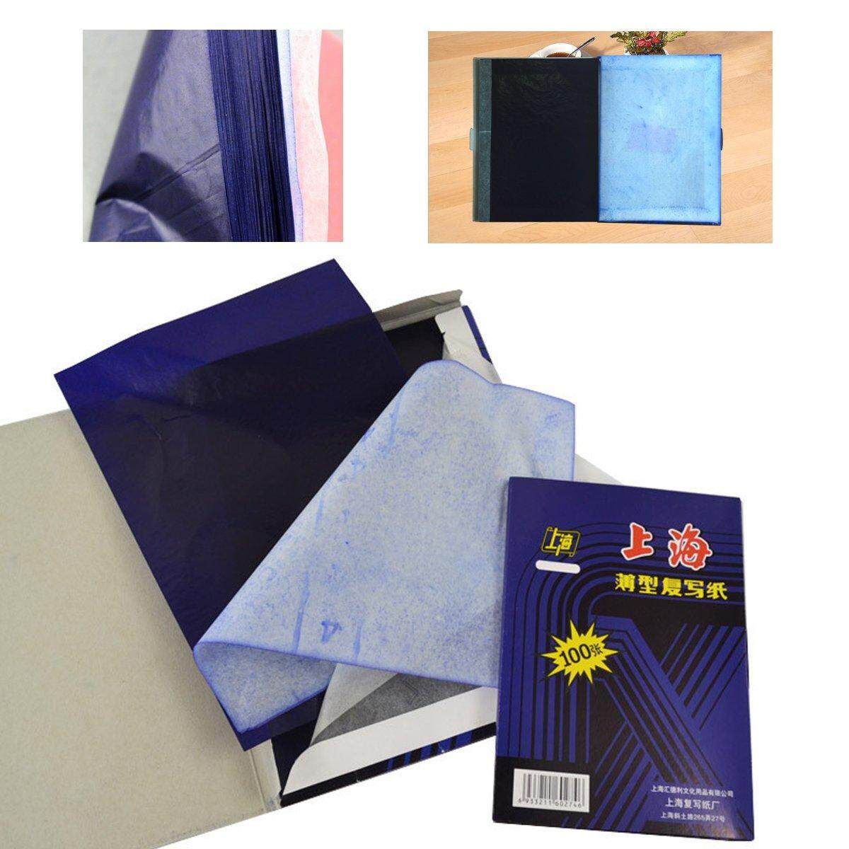 100 Sheets A4 Dark Blue Carbon Hand Copier Stencil Transfer Paper Hectograph