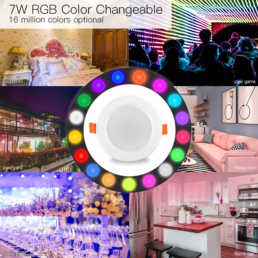 WiFi Smart LED Downlight Dimming Round Spot Light 7W RGB