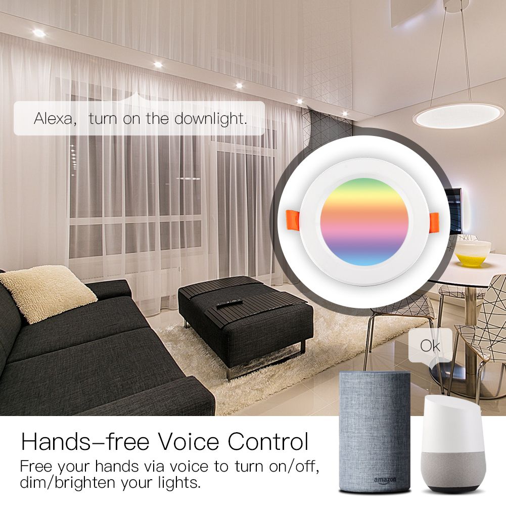 WiFi Smart LED Downlight Dimming Round Spot Light 7W RGB