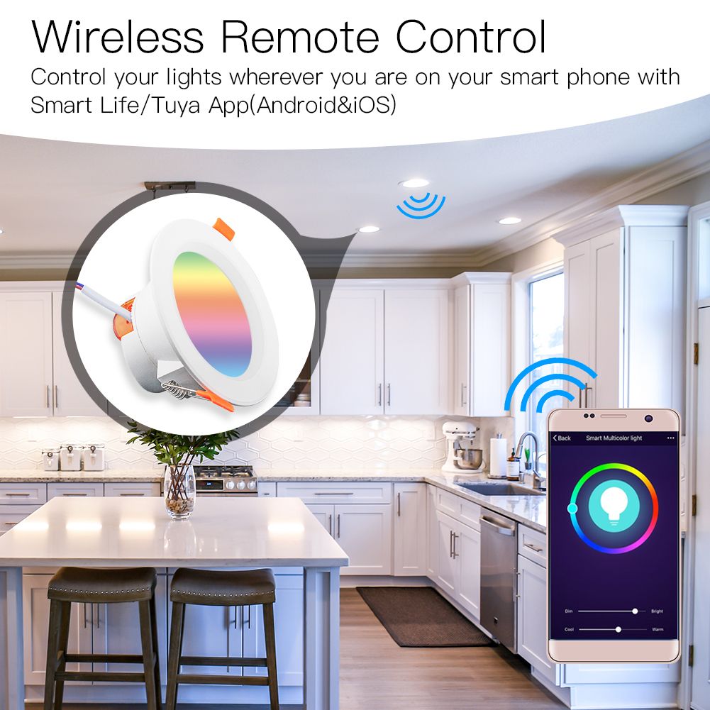WiFi Smart LED Downlight Dimming Round Spot Light 7W RGB