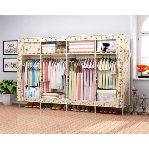 Wooden Wardrobe 4 Column Big Size ( L - 205cm, B - 45cm, H - 170cm) Multi Color