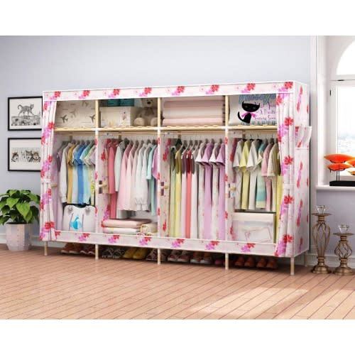 Wooden Wardrobe 4 Column Big Size ( L - 205cm, B - 45cm, H - 170cm) Multi Color