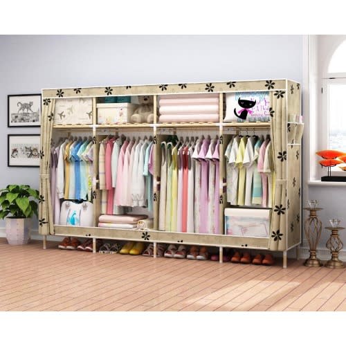 Wooden Wardrobe 4 Column Big Size ( L - 205cm, B - 45cm, H - 170cm) Multi Color