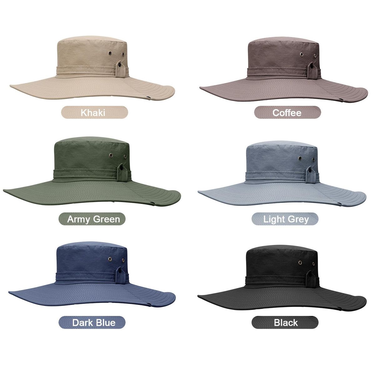 Sun Hat Wide Brim UV Protection Foldable Bucket Hat for Fishing Hiking Camping 12CM Brim