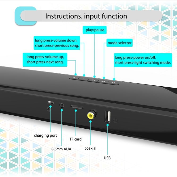 RGB Colorful Light Bluetooth Speaker BS-28E