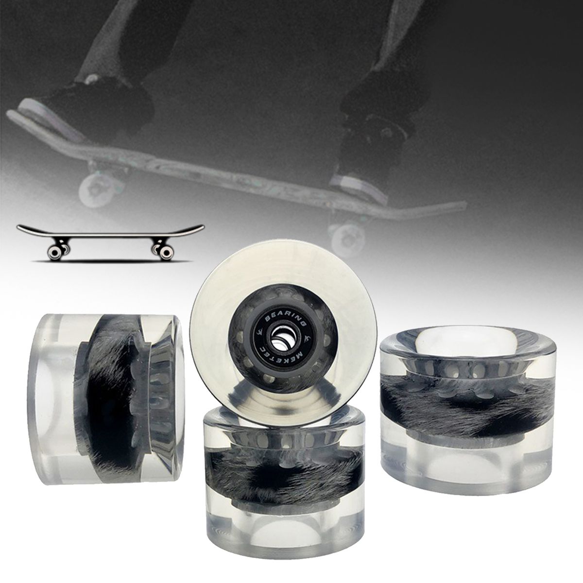 4pcs Durable 80A Skateboard Wheels Replacement Longboard