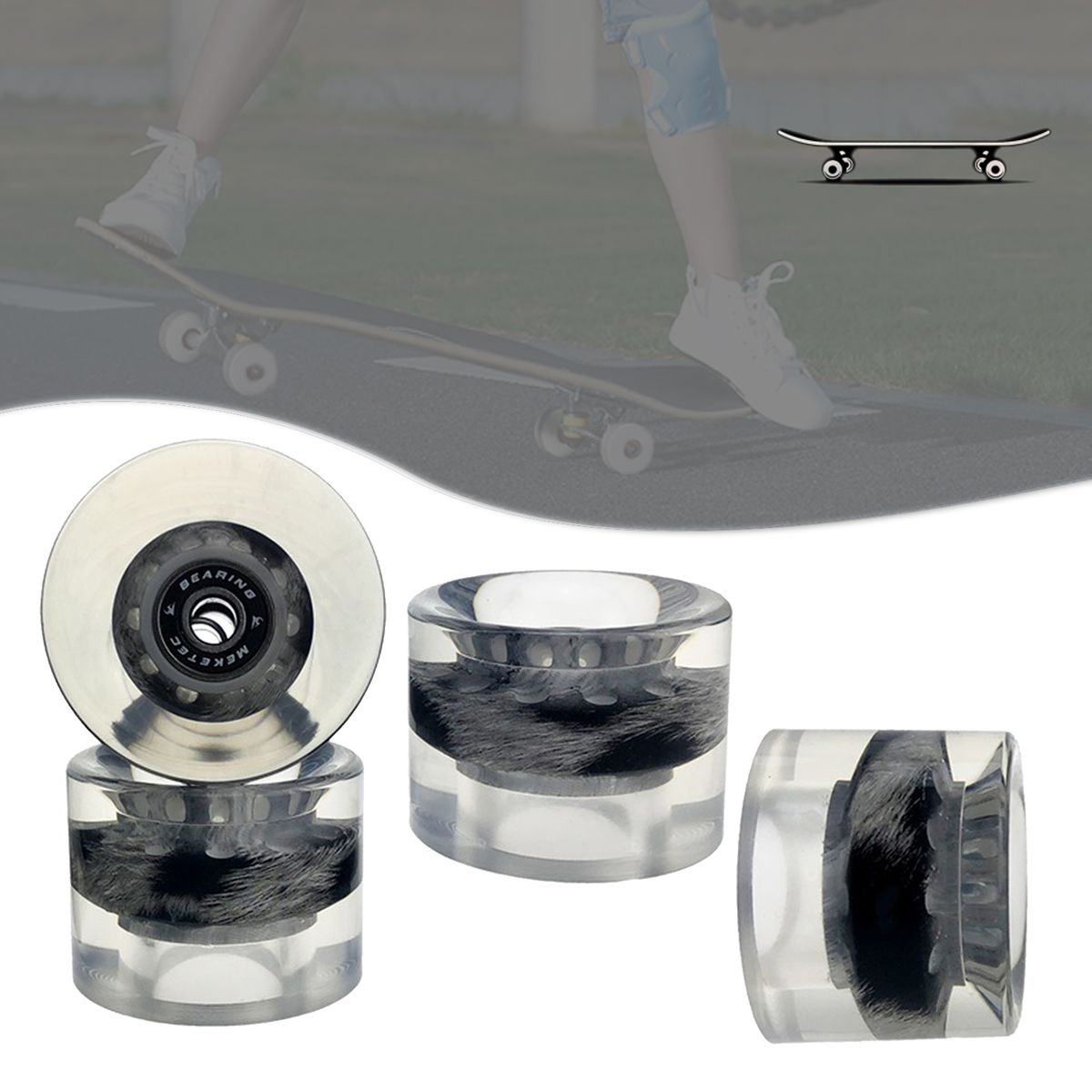 4pcs Durable 80A Skateboard Wheels Replacement Longboard