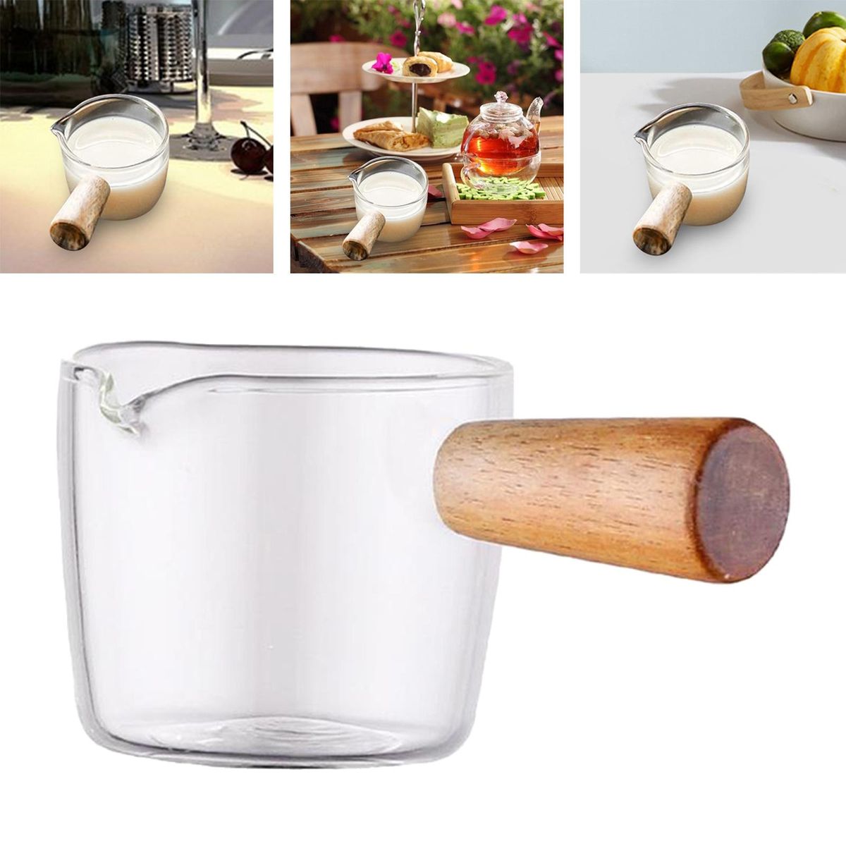 High Borosilicate Glass Milk Pot Heat-Resistant Saucepan Sauce 100ml