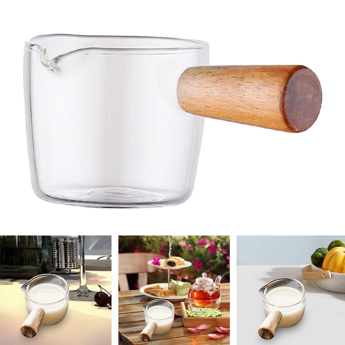 High Borosilicate Glass Milk Pot Heat-Resistant Saucepan Sauce 100ml