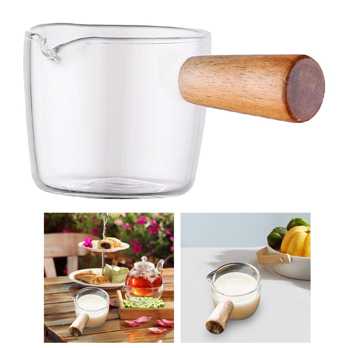 High Borosilicate Glass Milk Pot Heat-Resistant Saucepan Sauce 100ml