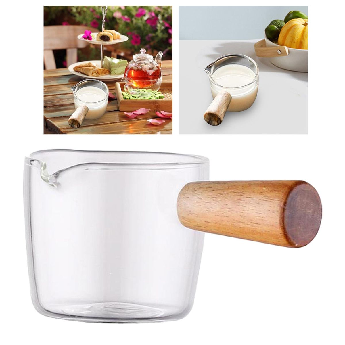 High Borosilicate Glass Milk Pot Heat-Resistant Saucepan Sauce 100ml