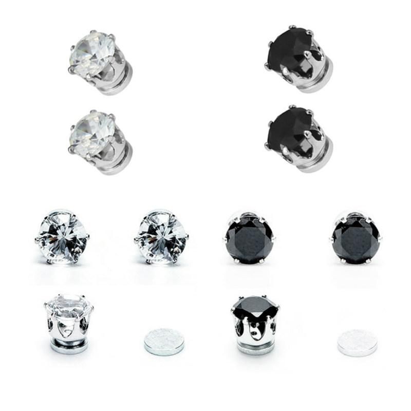 1 Pair Men Women Hot Popular Clip No Piercing Magnet-White