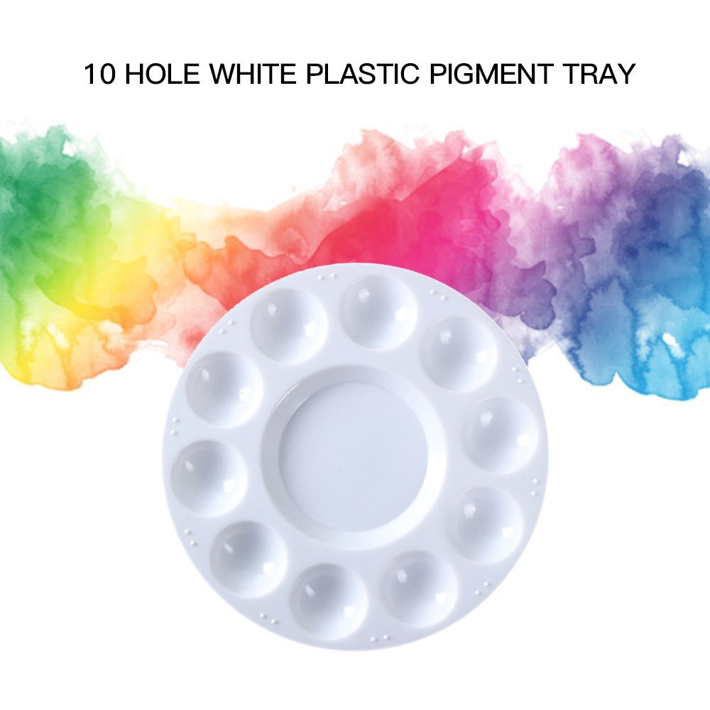 White Plastic Palette Round Shape Paint Tray For Holding