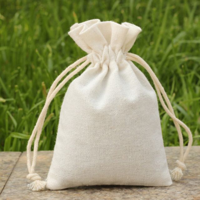 Natural Resuable Jute Linen Drawstring Pouch Packaging Bag