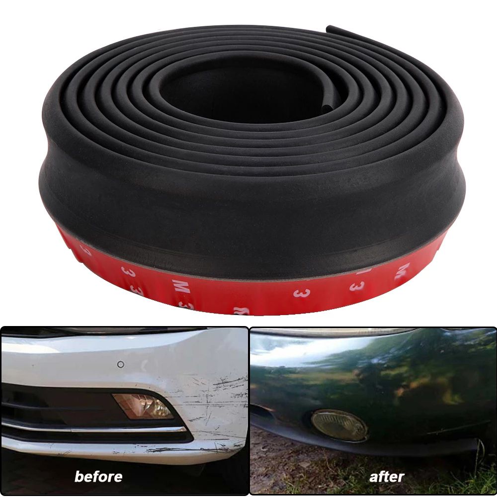 2.5M Car Bumper Lip Stickers Car Front Bumper Lip Rubber Car Bumper Protectors Exterior Mouldings Bumper Lip Strip 65mm Width