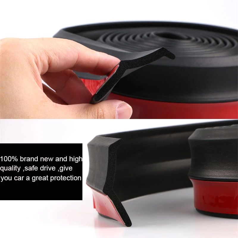 2.5M Car Bumper Lip Stickers Car Front Bumper Lip Rubber Car Bumper Protectors Exterior Mouldings Bumper Lip Strip 65mm Width
