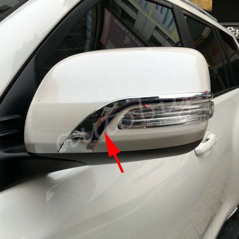 Chrome Side Mirror Trims For Toyota Land Cruiser Lc200 Abs