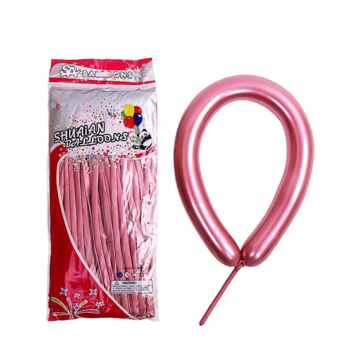 100PcsBag Birthday Balloons Long Glossy Metal Twist Latex Balloons Red