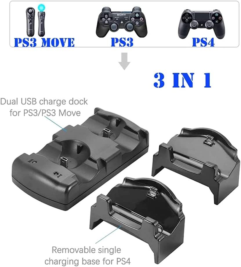 Controller Charger Charging Station Dock Stand For PS4 PS3