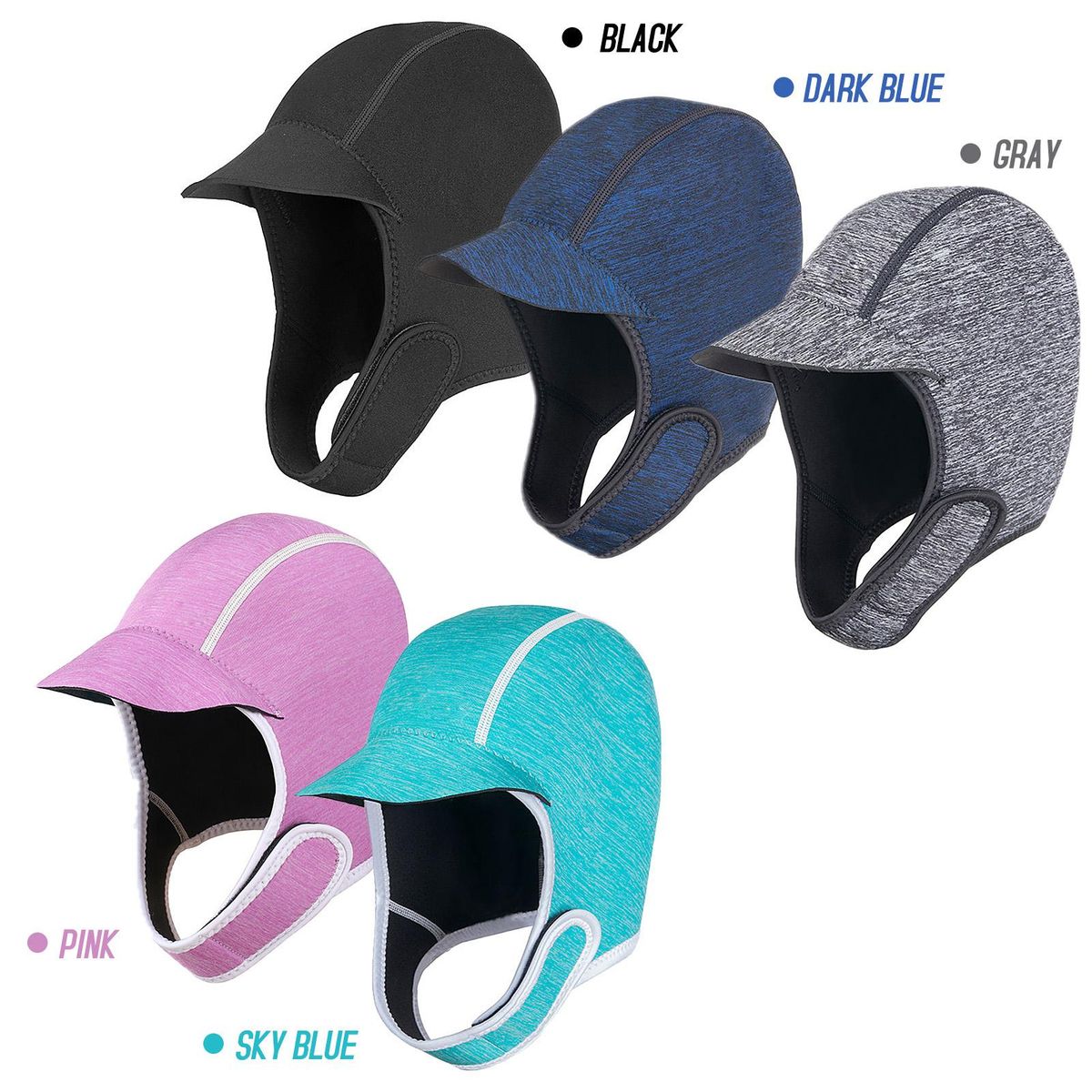 Neoprene Diving Cap Thermal Snorkeling Wetsuit Hat Warm Surfing Headgear Swim Cap Diving Hood for Diving Swimming Snorkeling Kayaking Sailing Canoeing Water Sports