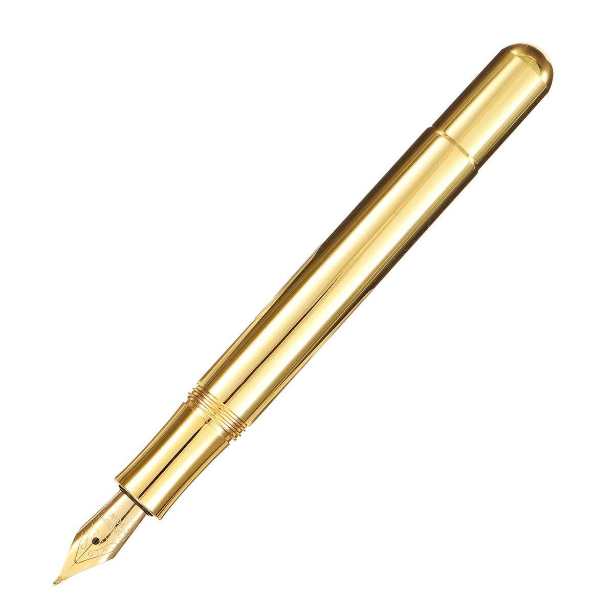 Full Brass Iraurita Fountain Pen Metal Retro Travel Pocket Short Ink Pens 1.00mm Gold 1.0 Mm