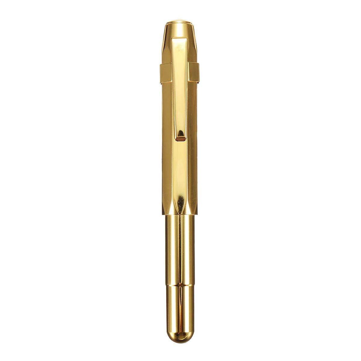 Full Brass Iraurita Fountain Pen Metal Retro Travel Pocket Short Ink Pens 1.00mm Gold 1.0 Mm
