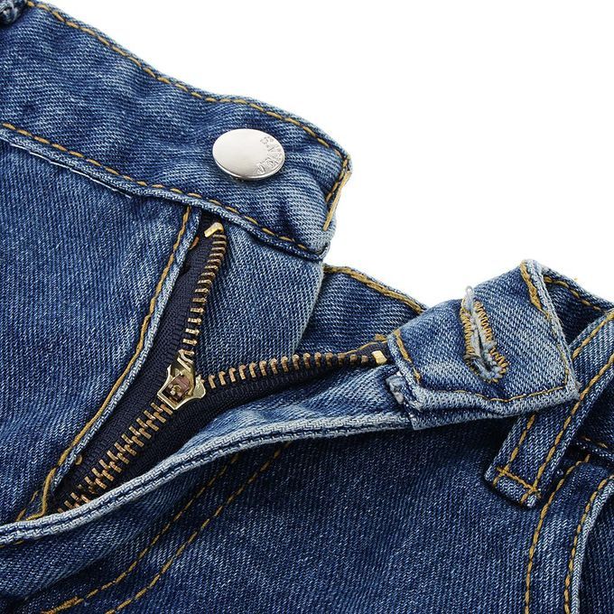 Ripped Denim Skirt Denim Blue S
