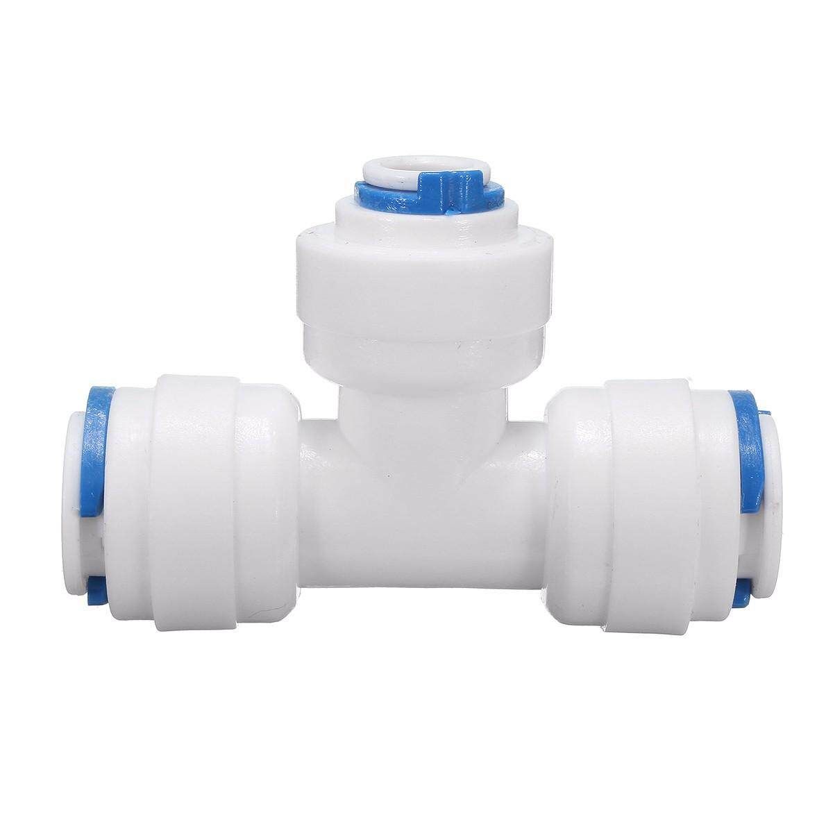 3/8"+3/8"+1/4" 3-way Tee Tube Rapide Connecteur Pr RO Inverse Osmose Filtre Eau