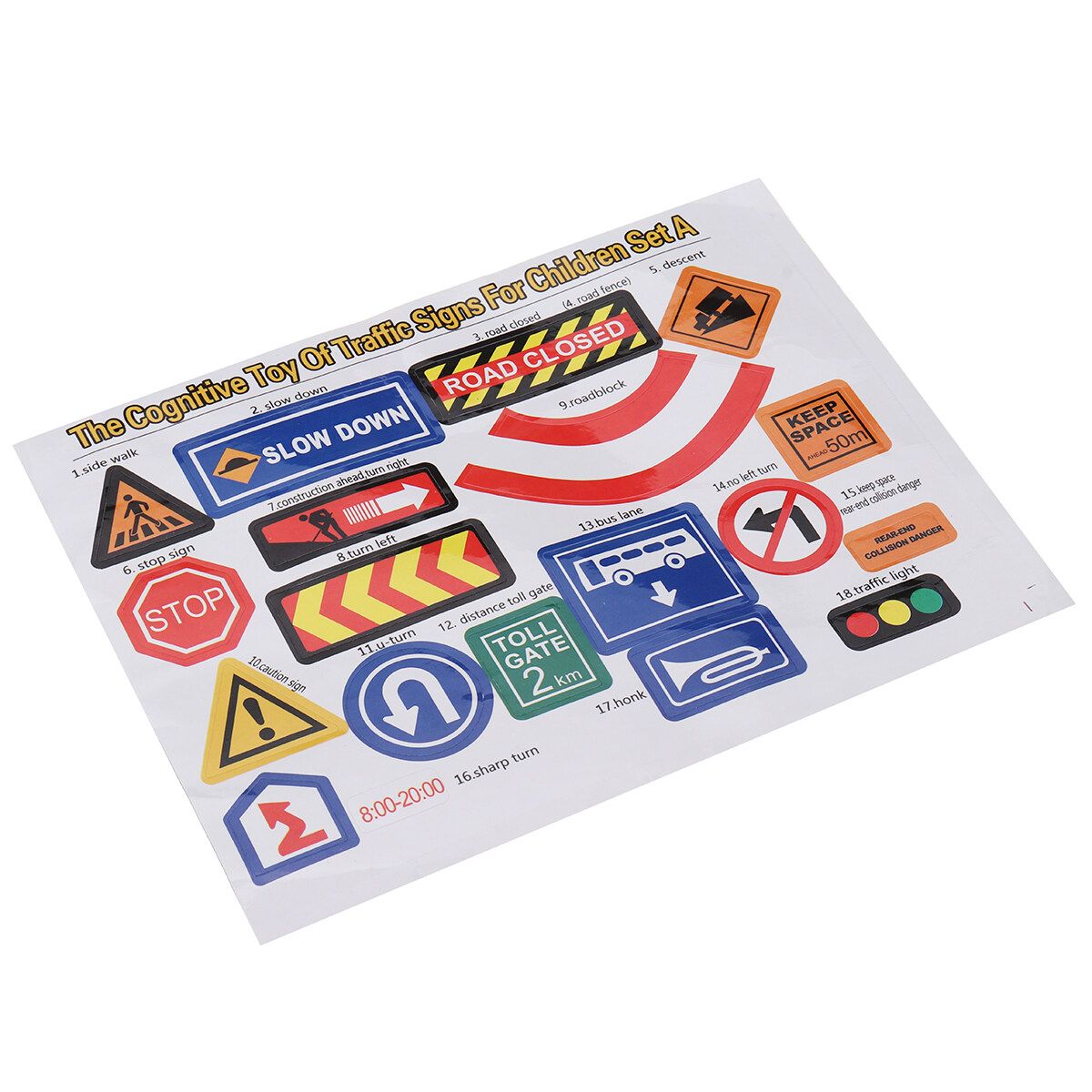 Children Dinosaur City Map Model Toy Indoor Crawling Mat Game Pad 83*57CM 28 X Traffic Road Sign A