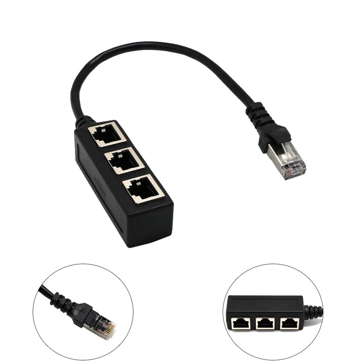 RJ45 Female 1 To 3Port Female Socket Adapter Interface, RJ45