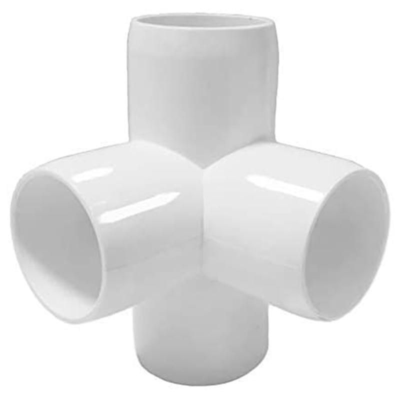 4Way 1/2 in Tee PVC Fitting Elbow - Build Heavy Duty PVC