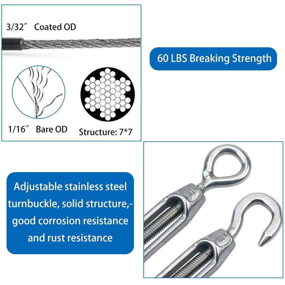 304 Stainless Steel Wire Rope Hook Tensioner