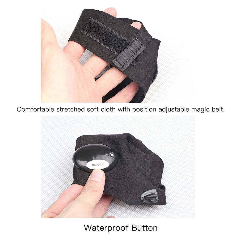 1 Piece Right/Left Hand Night Fishing Glove With LED Light Home Repair Fingerless Half Finger Outdoor Hunting Gloves Tools