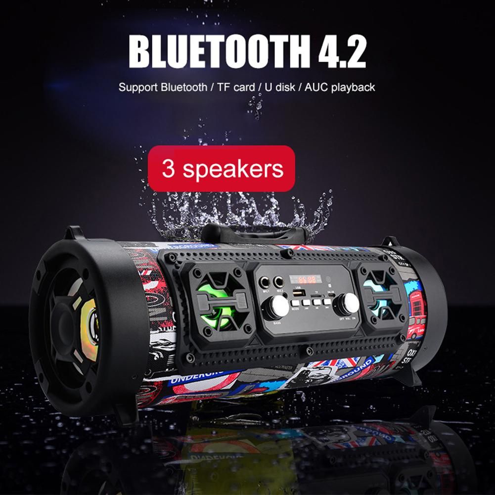 Outdoor Portable Wireless Bluetooth-compatible Speaker-Black