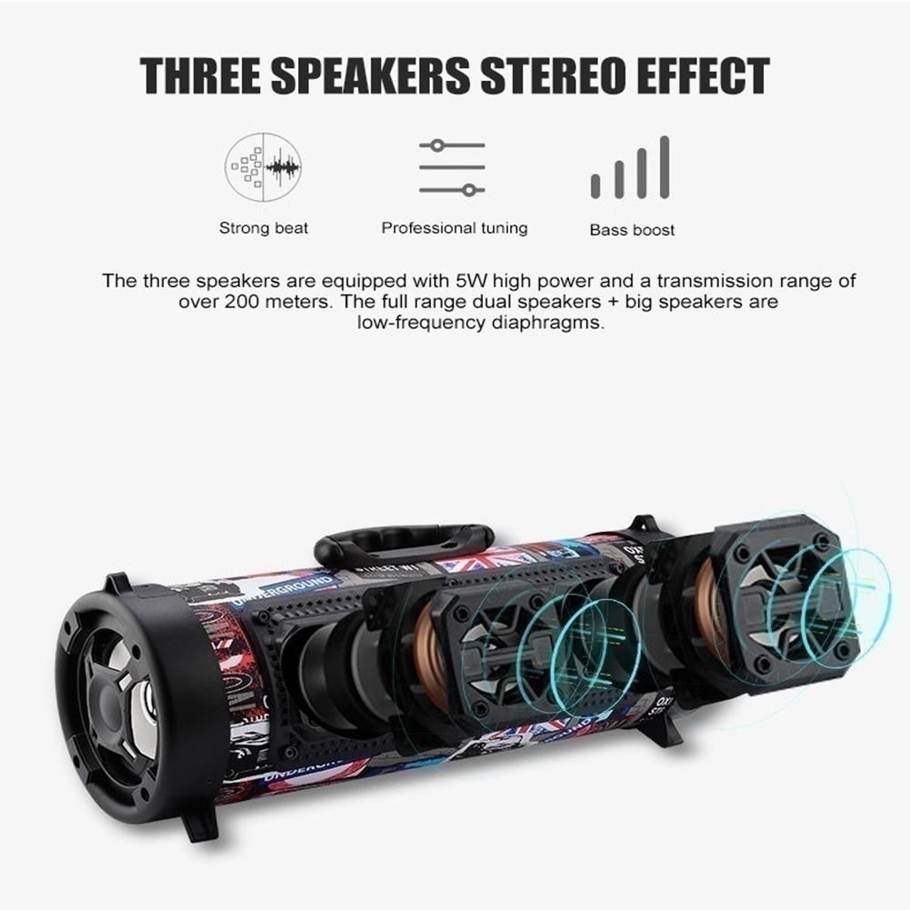 Outdoor Portable Wireless Bluetooth-compatible Speaker-Black