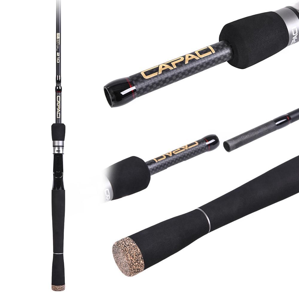 2.1m / 2.4m 6 Sections Carbon Spinning Casting Fishing Rod Lure Fishing Rod Hand Pole Fishing Tackle