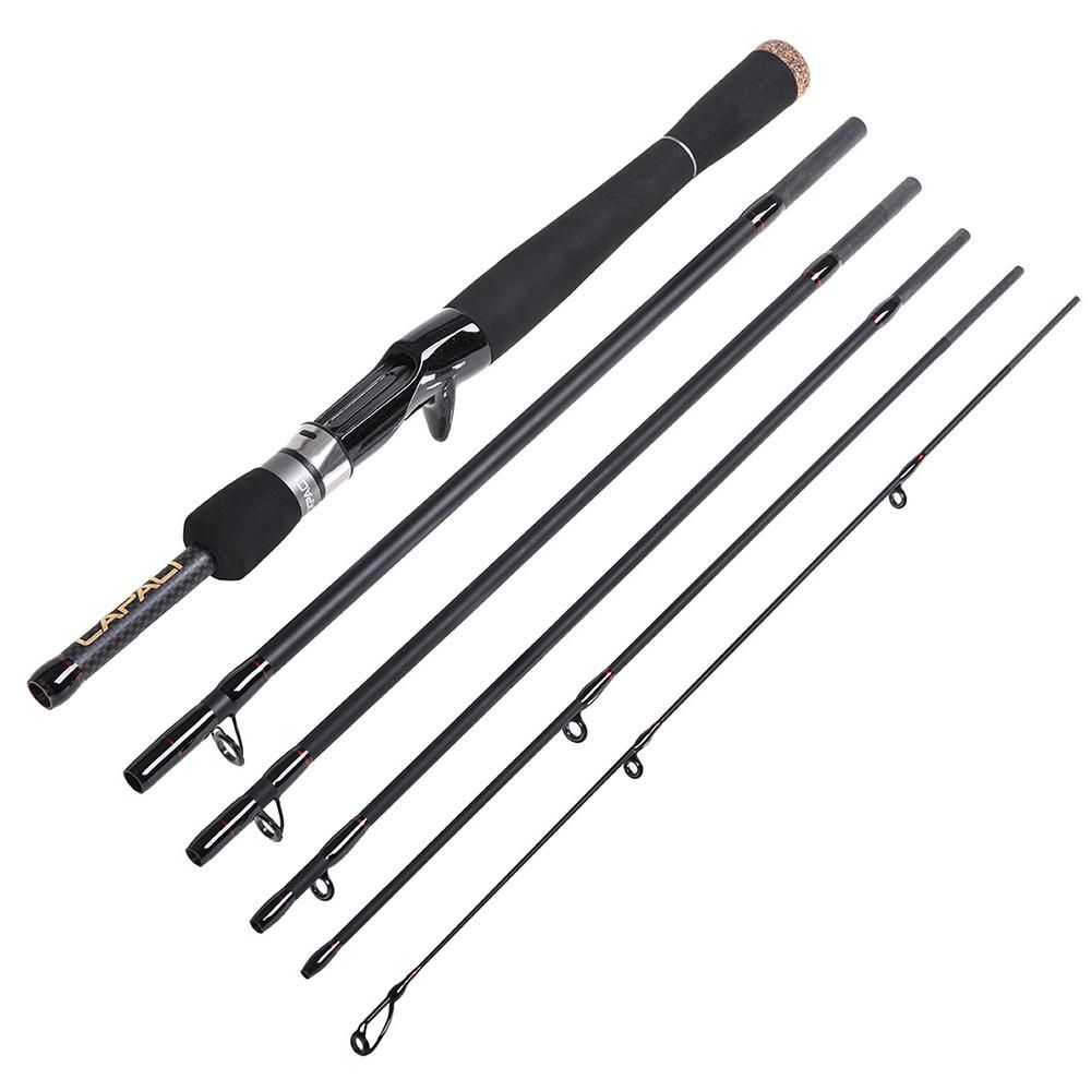 2.1m / 2.4m 6 Sections Carbon Spinning Casting Fishing Rod Lure Fishing Rod Hand Pole Fishing Tackle