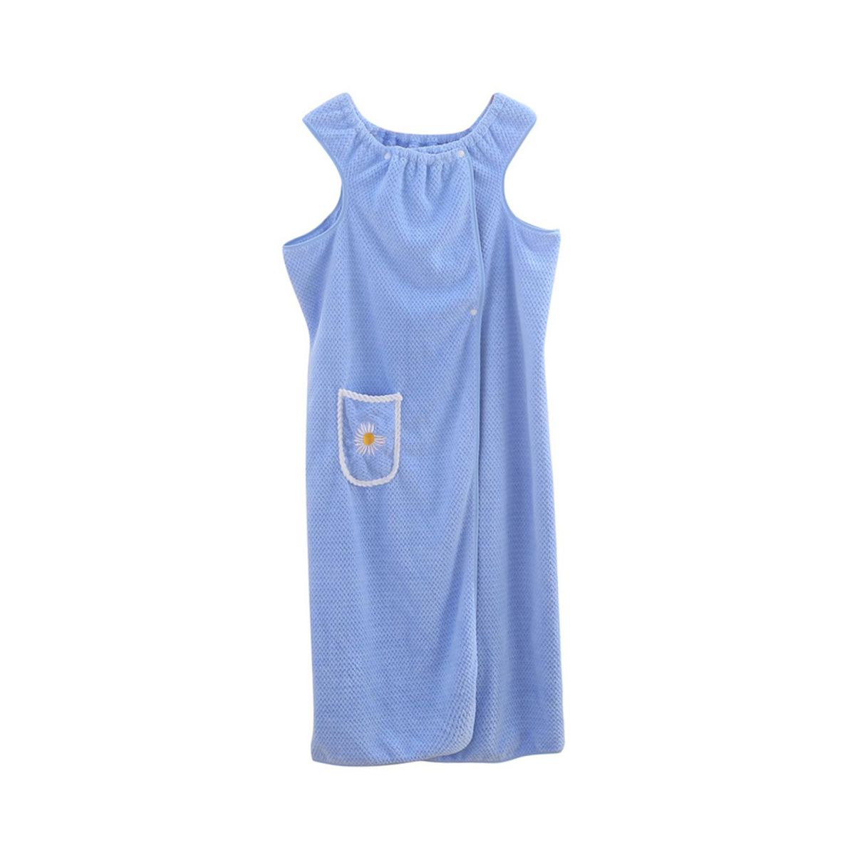 Wearable Bath Towel Swim Cover  Soft Shower 100cmx145cm Blue