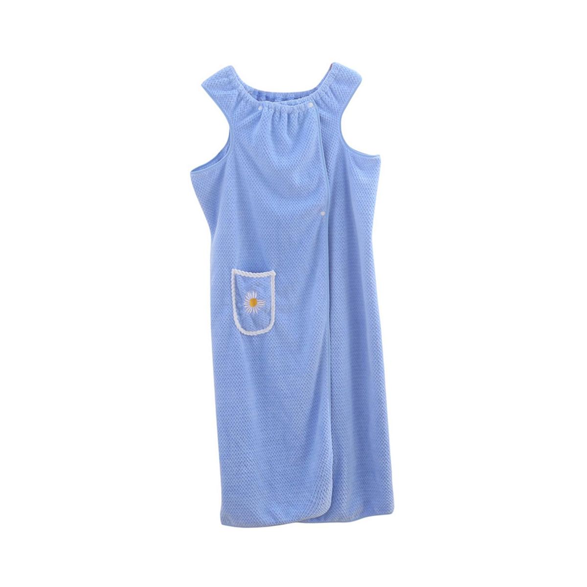 Wearable Bath Towel Swim Cover  Soft Shower 100cmx145cm Blue