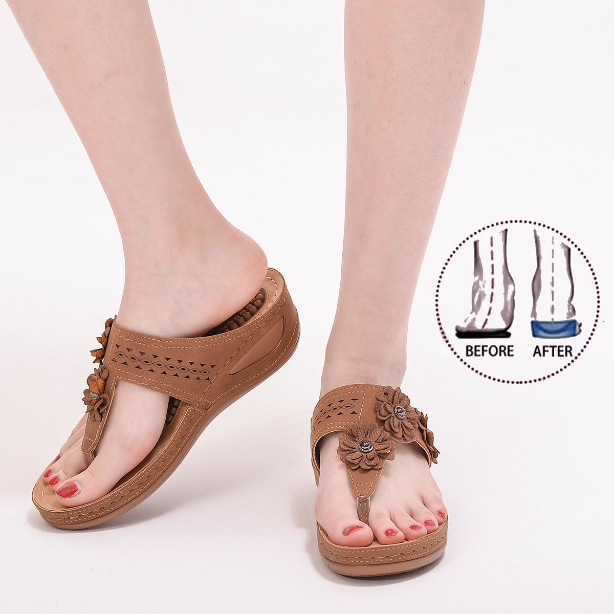 Casual Wedge Sandals For Women Flip Flops
