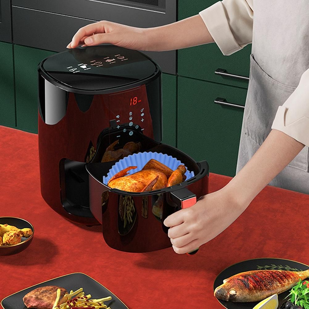Air Fryer Silicone Pot Mat Cake Molds Silicone Basket Baking Pan for Roasting Microwave Air Fryer Liner Accessories C