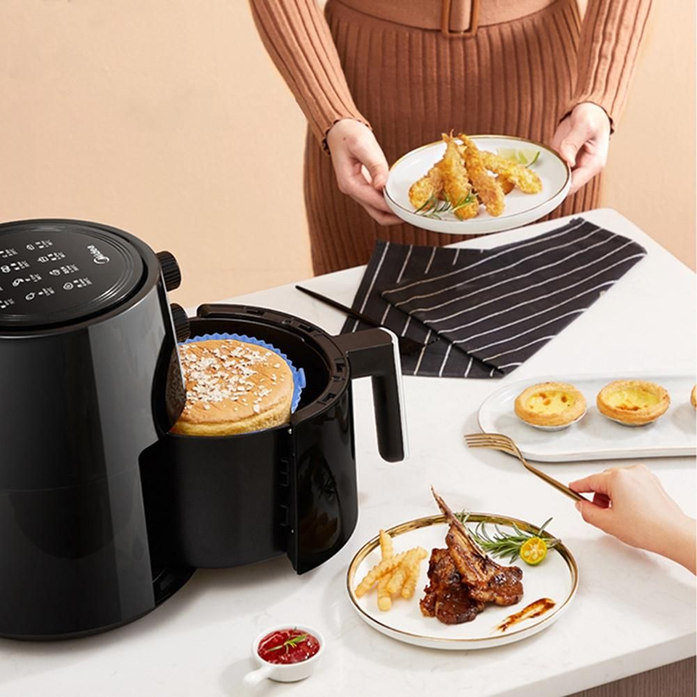 Air Fryer Silicone Pot Mat Cake Molds Silicone Basket Baking Pan for Roasting Microwave Air Fryer Liner Accessories C