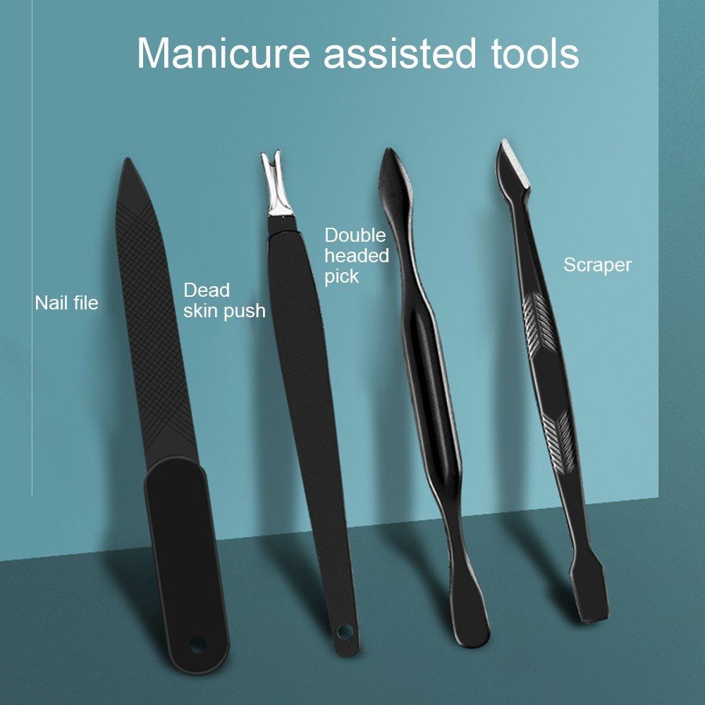 16pcs/set Nail Clipper Cutter Trimmer Ear Pick Grooming Kit Manicure Set Pedicure Toe Nail Art Tools